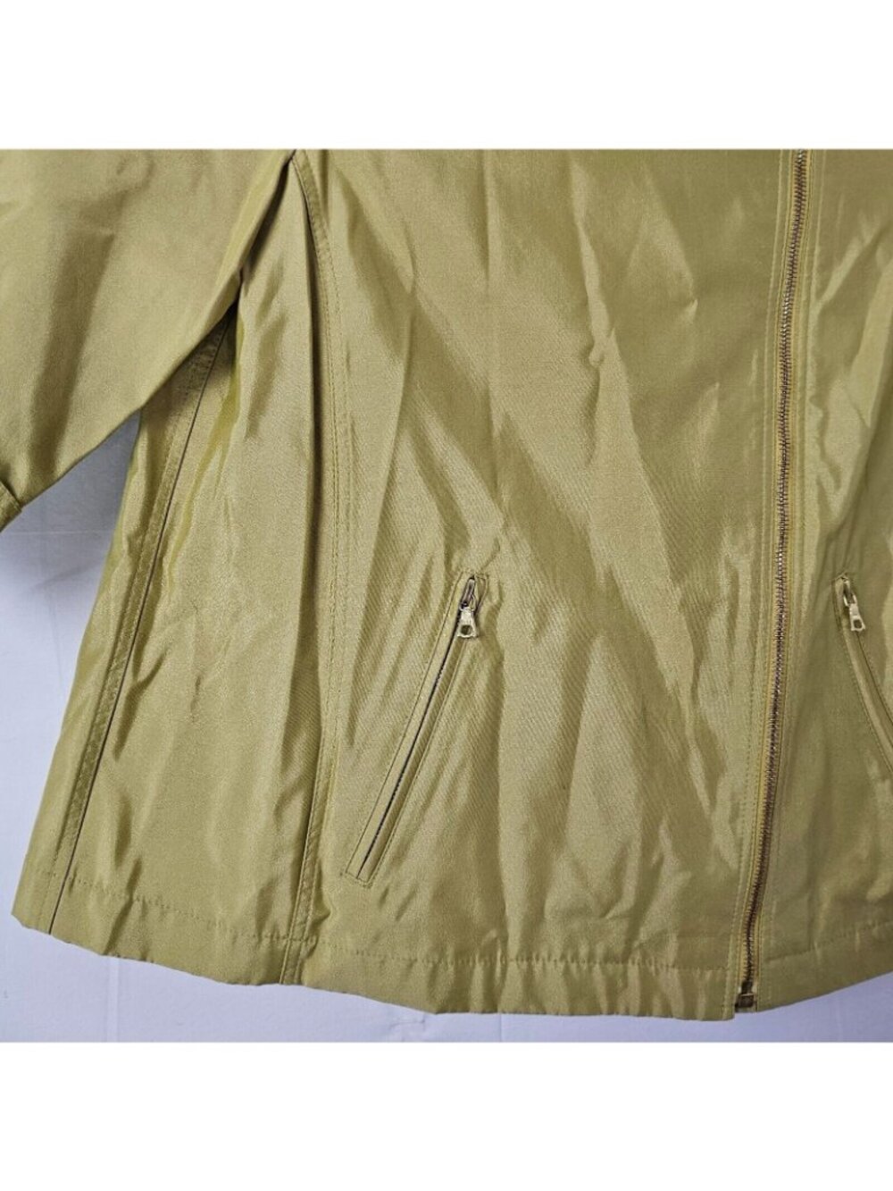 NWT Lafayette 148 Swing Jacket Womens 4 Pistachio Polished Lux Green Coat Zip - Picture 7 of 15